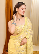 Conventional Saree in Yellow Colour